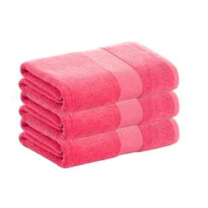 Pack 3 Toallas Rosa Ducha de Algodón Donegal 70x140 cm Algodón 100% de 500gr/m2 de Calidad con Secado extra-rápido y de te...