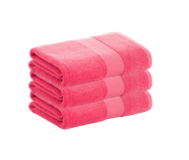 Pack 3 Toallas Rosa Ducha de Algodón Donegal 70x140 cm Algodón 100% de 500gr/m2 de Calidad con Secado extra-rápido y de te...