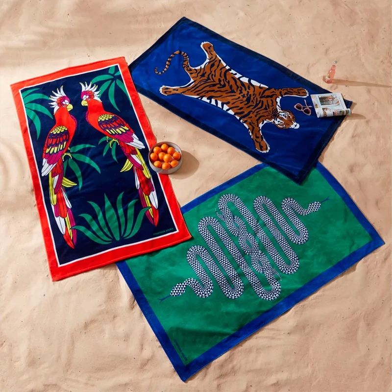 Snake Printed Beach Towel