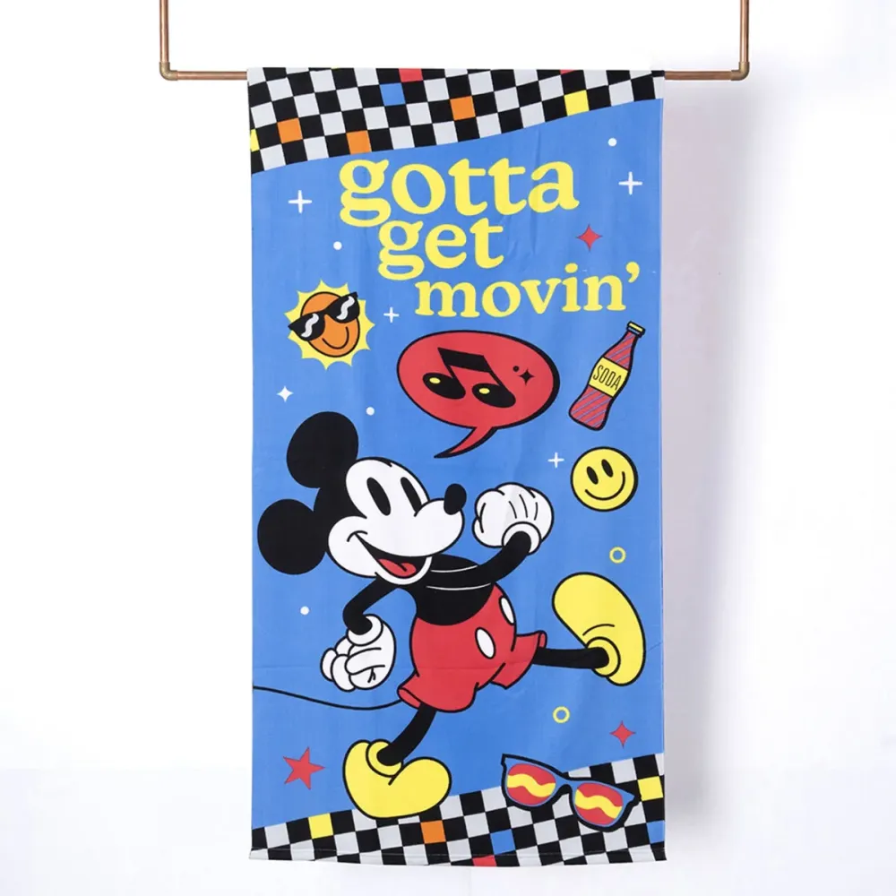 Toalla de Baño de Algodón Set Toalla 70x140 cm + Frisbee Mickey Movin