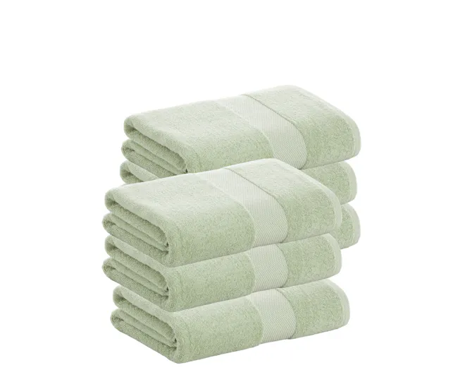 Toalla de Baño Grande Pack 6 Toallas Aqua Tocador de Algodón Donegal 30x50 cm Algodón 100% de 500gr/m2 de Calidad con Seca...