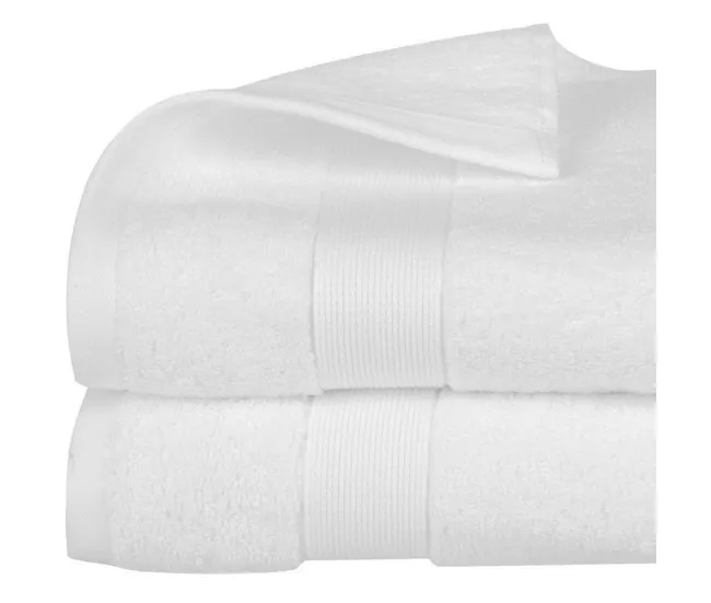 Toalla de Baño Grande Toalla de baño Atmosphera Algodón Blanco 450 g/m² (70 x 130 cm)