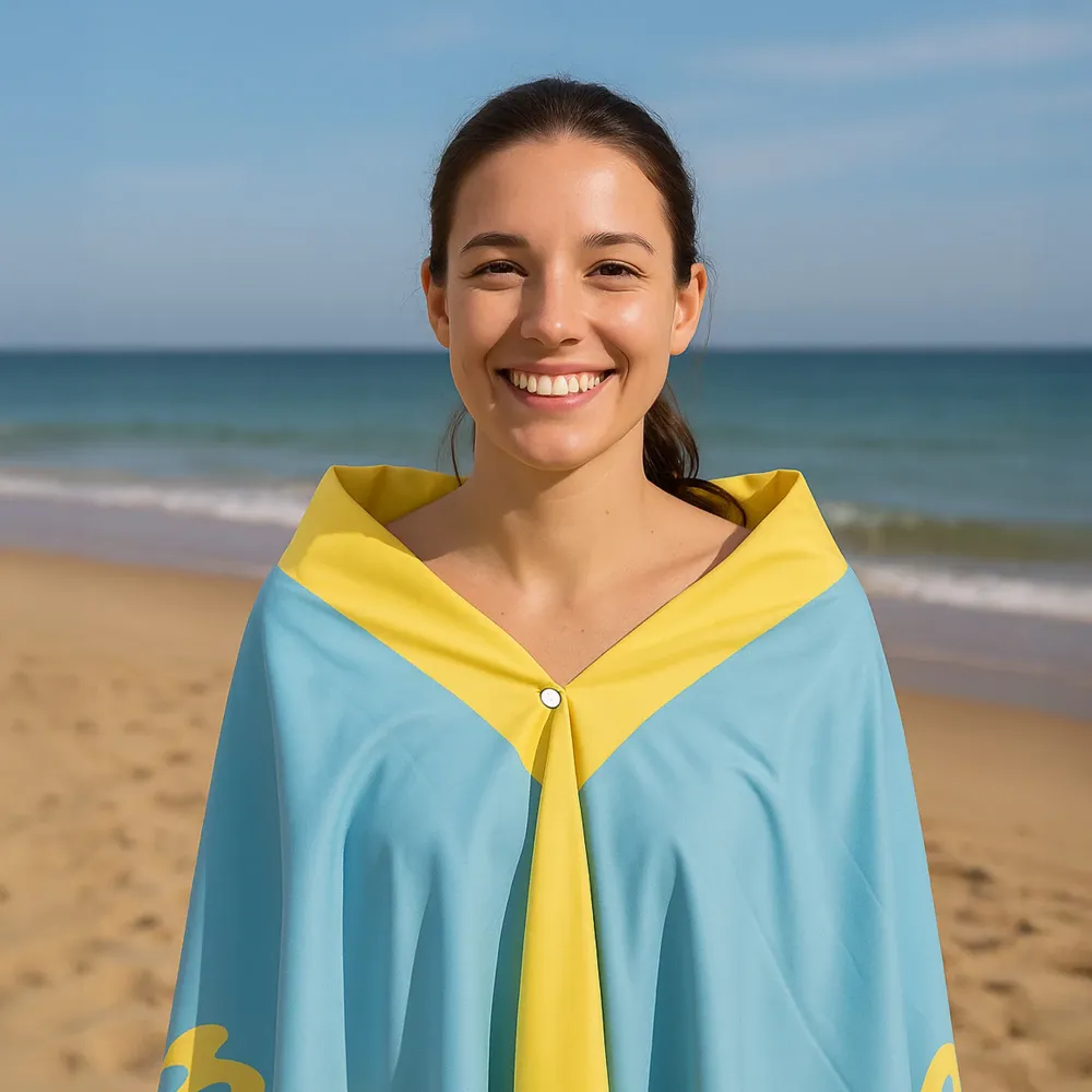Toalla de Baño de Lujo Toalla playa "yo no sudo, brillo" azul y amarillo