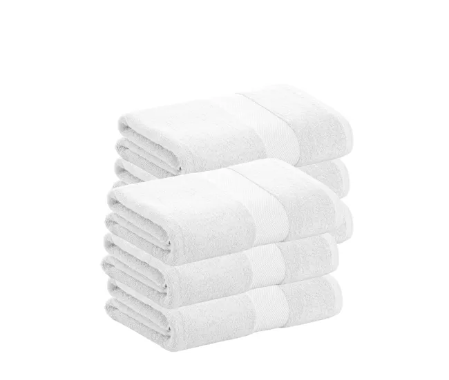 Toalla de Baño de Peso Medio Pack 6 Toallas Blanco Lavabo de Algodón Donegal 50x100 cm Algodón 100% de 500gr/m2 de Calidad...