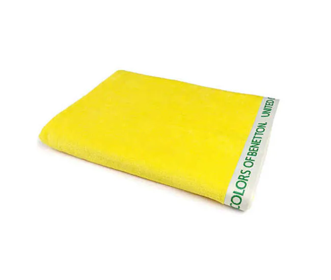 Toalla de Baño Suave Toalla de Playa Benetton Policromático - Amarillo