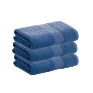 Toalla de Felpa Pack 3 Toallas Azul Ducha de Algodón Donegal 70x140 cm Algodón 100% de 500gr/m2 de Calidad con Secado extr...