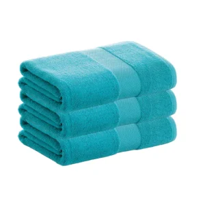 Toalla de Felpa Pack 3 Toallas Turquesa Ducha de Algodón Donegal 70x140 cm Algodón 100% de 500gr/m2 de Calidad con Secado...