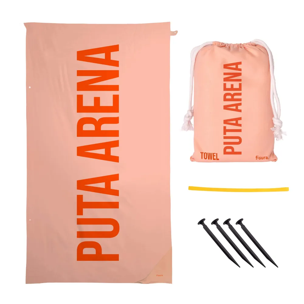 Toalla playa "puta arena" naranja para Gimnasio