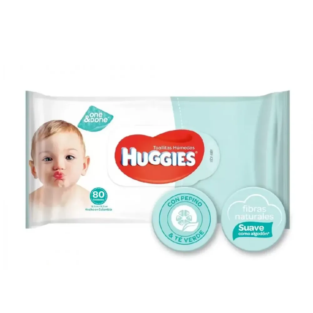 Huggies Toallitas Húmedas ONE & DONE / 80 Unidades para Gimnasio