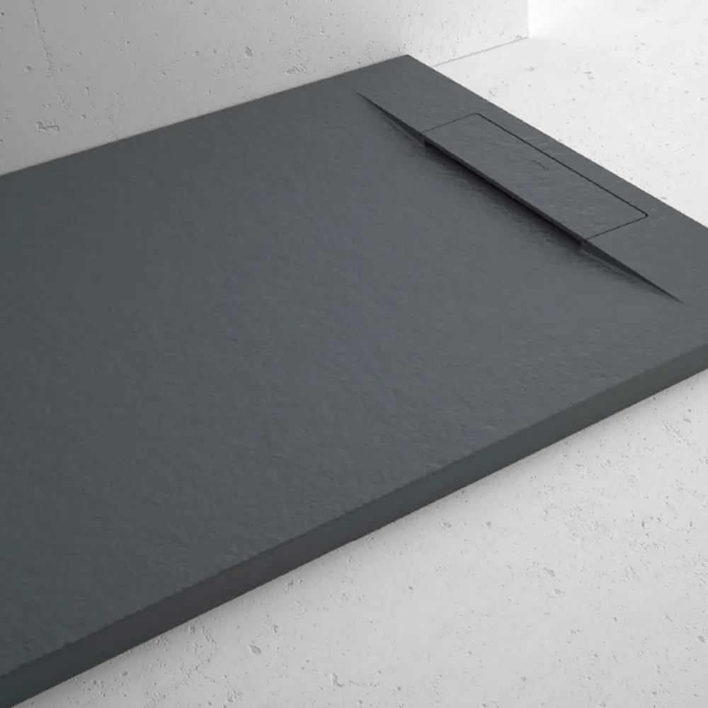 Piatto doccia resina modello Titano 80x100 cm antracite effetto pietra