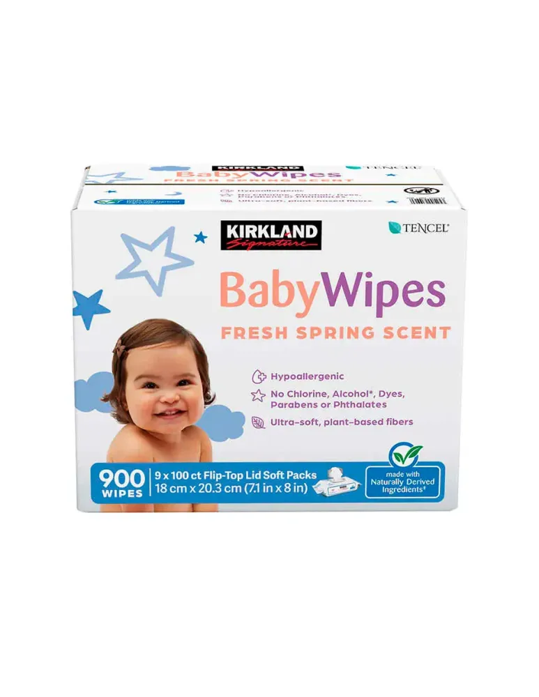 Toalla de Baño Absorbente Toallitas perfumadas para bebé Kirkland Signature, 900 unidades