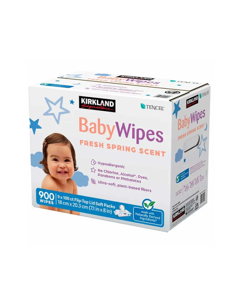 Toalla de Baño Absorbente Toallitas perfumadas para bebé Kirkland Signature, 900 unidades