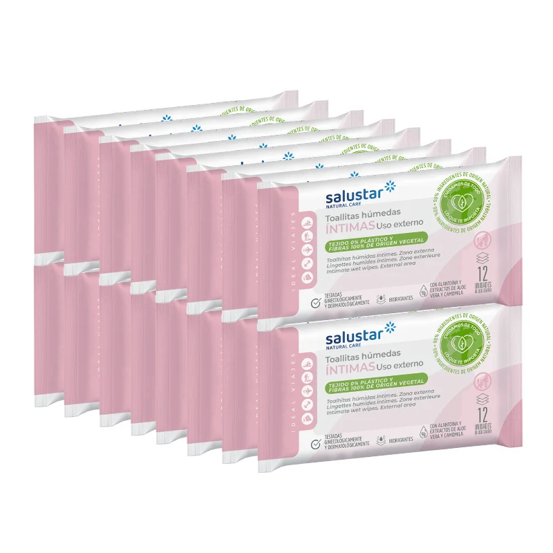 Toallitas húmedas para la higiene íntima hidrantes, Salustar | Lavable Máquina | Sin Soltar Pelusas